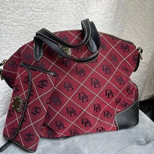 Dooney & Bourke Ruby Domed Signature Logo and Matching Wallet